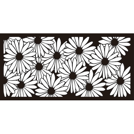 Highlanderhome LaserCut Metal Privacy Fence, SunFlower, Black, 24" x 48"/pc SunFlower_Black_1pc